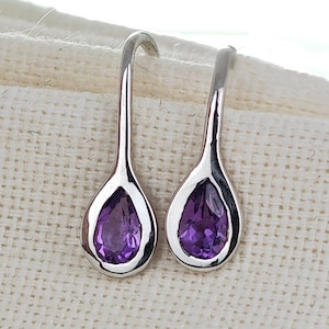 Amethistoorbel, 0,4 kt sterlingzilveren hanger, paarse natuursteen, geboortesteen februari