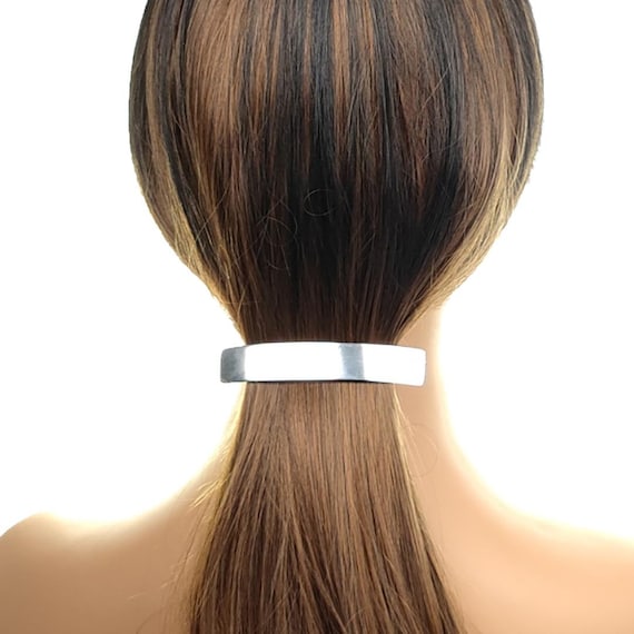 Large silver hair barrette best sale