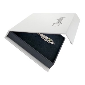 Peridot Peacock Feather Statement Pendant Boxed