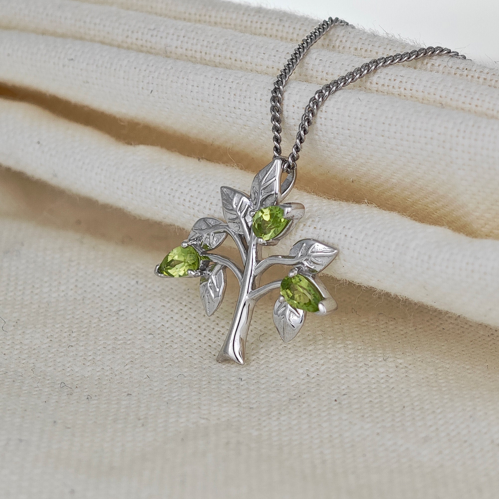 Collana Albero Della Vita Con Pietra Portafortuna A Cuore – Argento 925, Regalo Personalizzato Per Donna