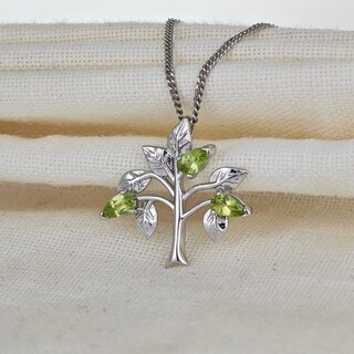 Collana Albero Della Vita In Argento 925 Con Pietra Portafortuna - Regalo Donna AINFQY
