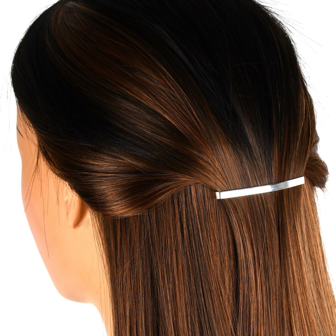 Sterling Silver Hair Clip Barrette Accessory Polished Plain UK Etsy