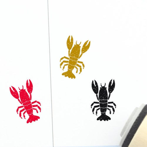 Crawfish Wooden Rubber Stamp Etsy