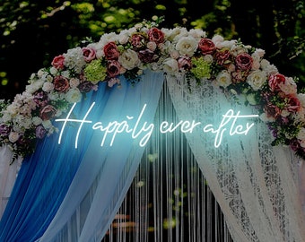 Happily Ever After Wedding Neon Sign, Custom RGB Neon Sign