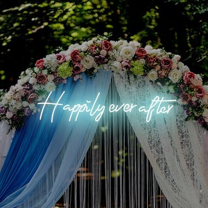 Happily Ever After Wedding Neon Sign, Custom RGB Neon Sign