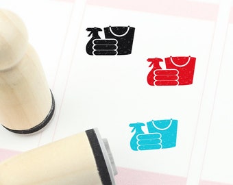 Laundry Symbol Mini Rubber Stamp Do Not Dry Clean \u00d8 1,1 cm