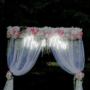 Mr & Mrs Wedding Neon Sign, Wedding Decor, RGB Color Neon Sign