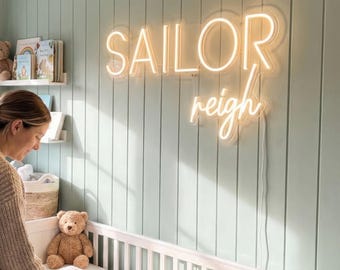 Custom Baby Name Neon Sign, Nursery Wall Decor, Playroom LED Light, Acrylic Desk Lamp Gift, Personalized Toddler Bedroom Art, Newborn Gift