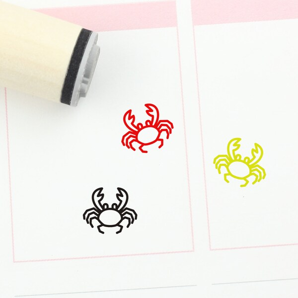 Crab Rubber Stamp Etsy