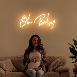 Oh Baby Neon Sign, Custom Led Sign Wall Decor, Personalized Baby Shower Gifts, Bedroom Kids Room Decor