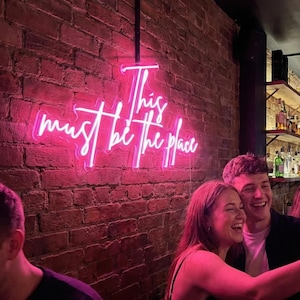 This Must Be The Place Neon Sign, Bar Wall Decor, Custom Acrylic Desk Lamp, Industrial Loft Art, Photo Booth Prop, Welcome Reception Light