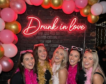 Drunk in Love Neon Sign, Bachelorette Party Decor, Wedding Bar Light, Custom LED Sign, Acrylic Desk Lamp Gift, After Party Photo Prop