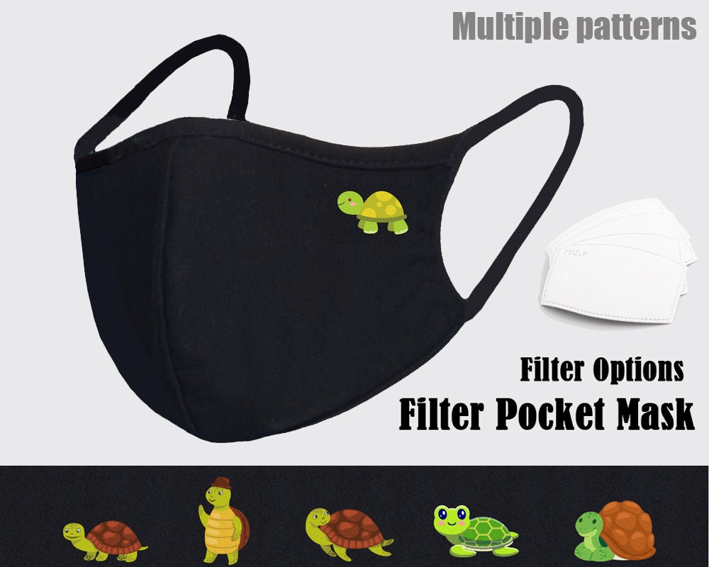 Tortoise Face Mask Turtle Animal Reusable Cotton Face Mask Etsy