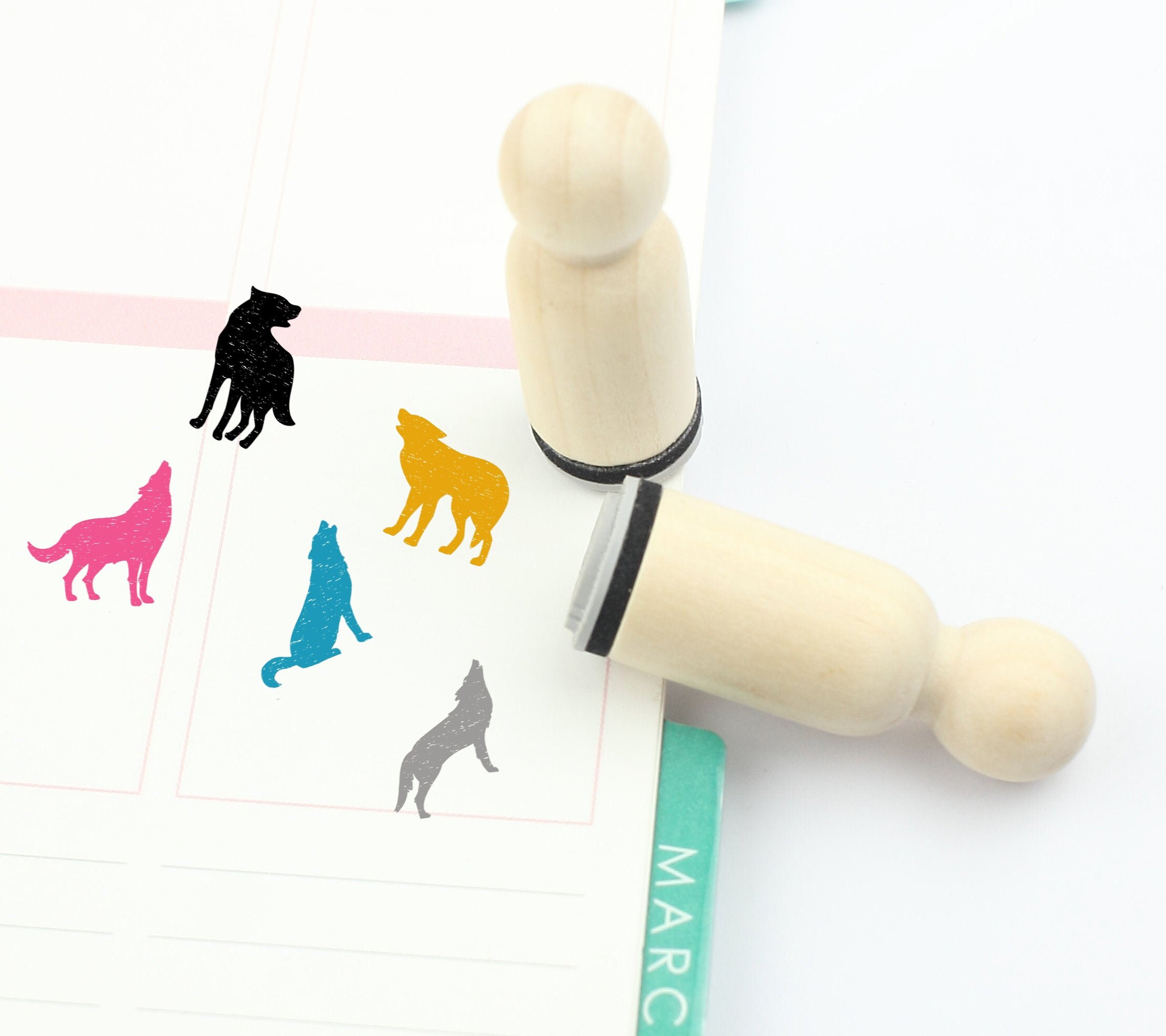 Wolf Rubber Stamp Forest Woodland Animal 16mm 20mm 25mm Mini Etsy