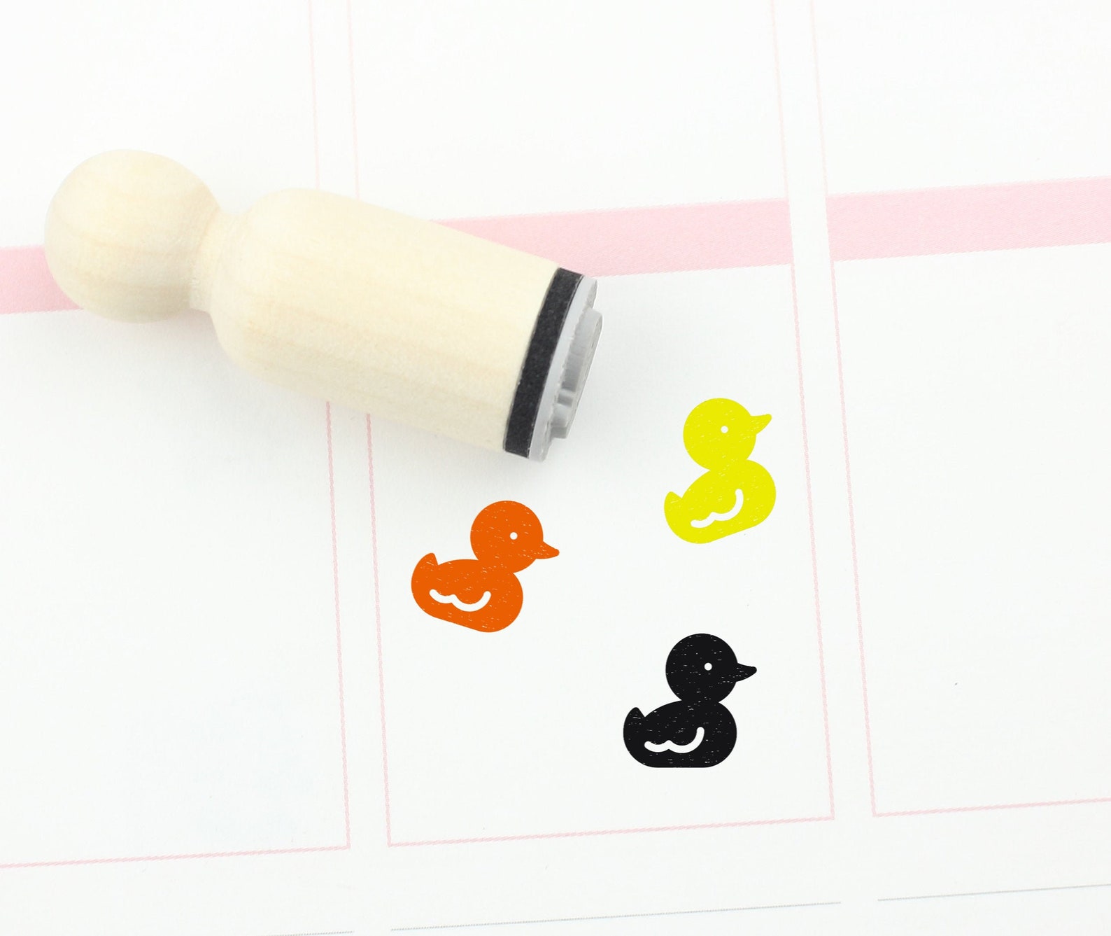 Duck Rubber Stamp Fowl Stamp Cute Duck Stamp Planner Stamp Etsy