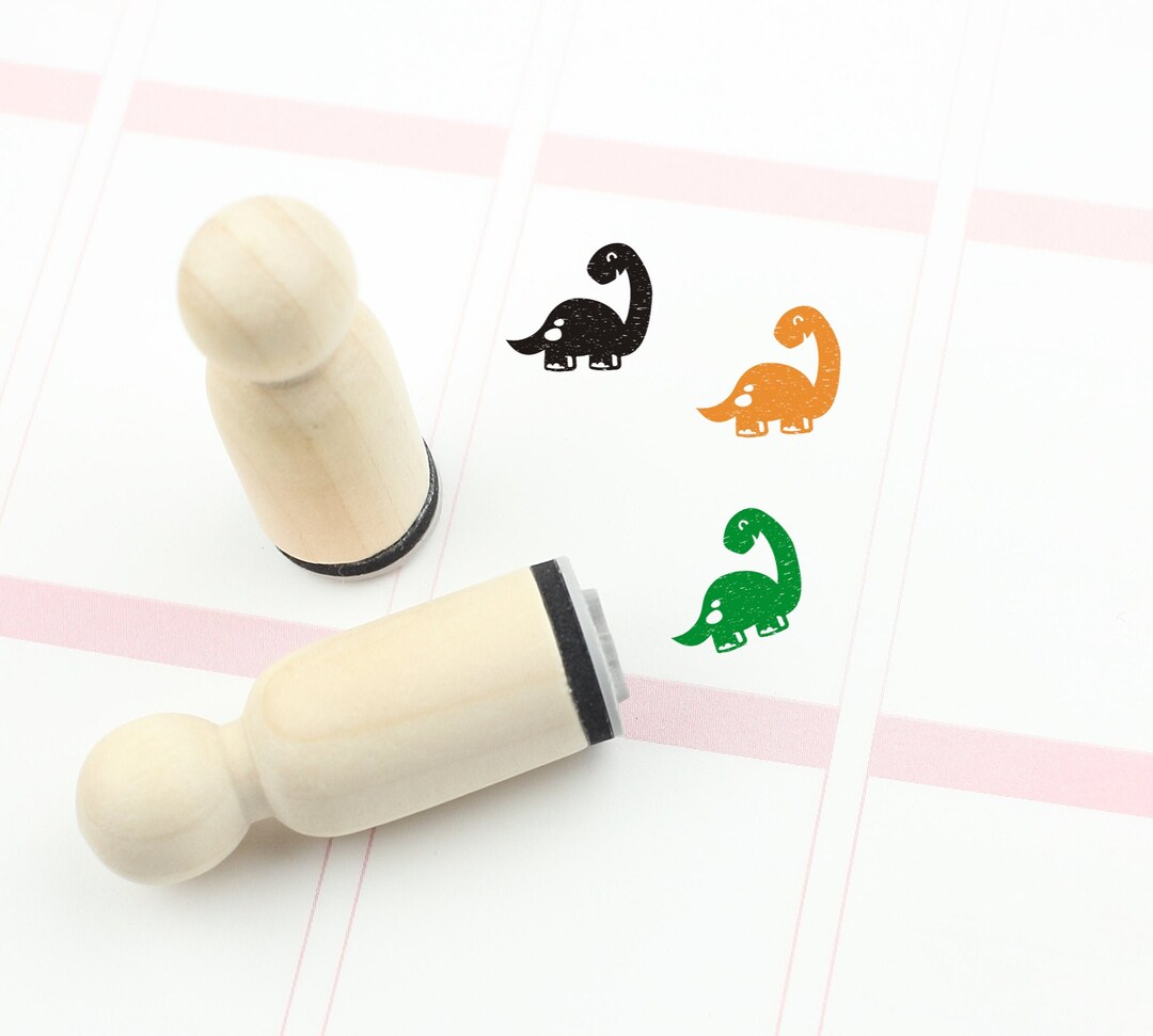 Dinosaur Rubber Stamp Animal Stamp Cute Dinosaur Stamp Etsy