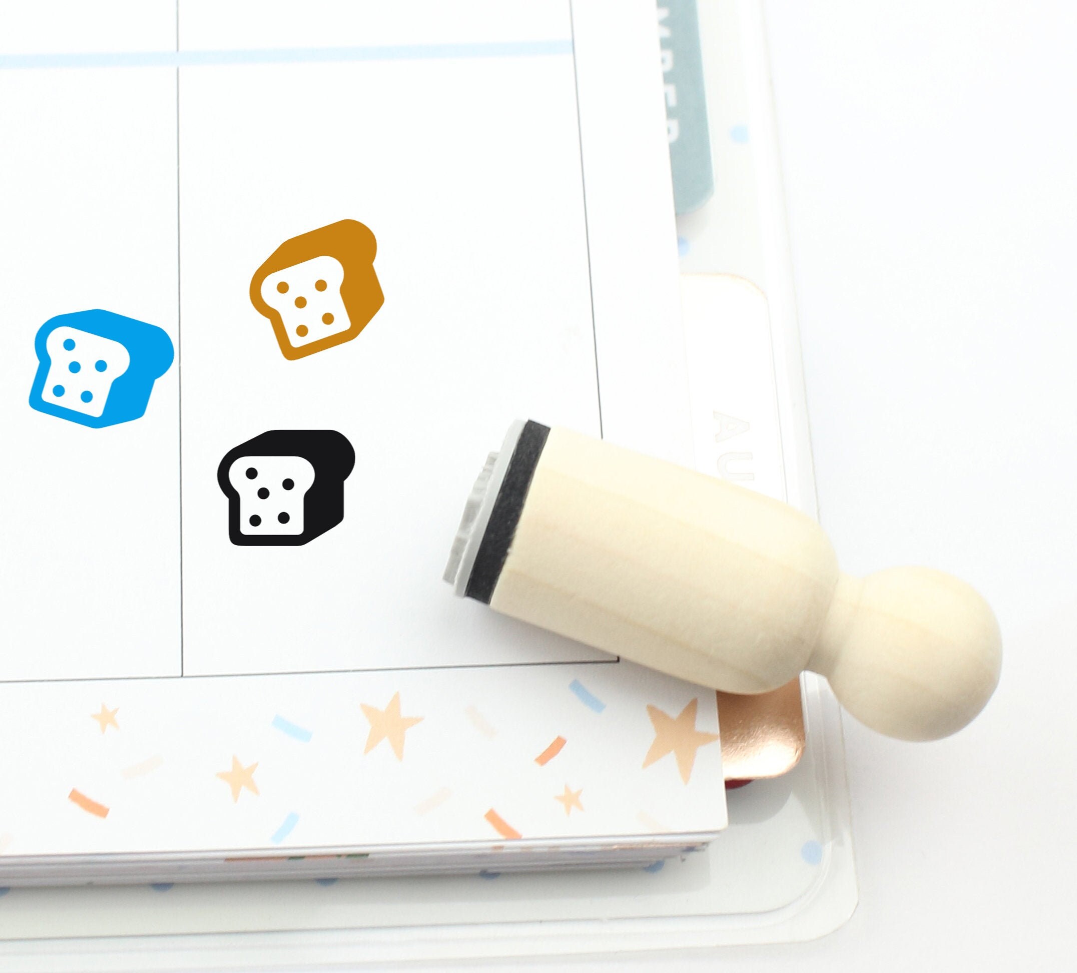 Toast Rubber Stamp Bread Stamp Cute Toast Stamp Planner Etsy