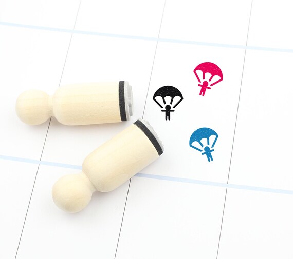 Skydiving Rubber Stamp Parachute Stamp Cute Skydiving Stamp Etsy UK