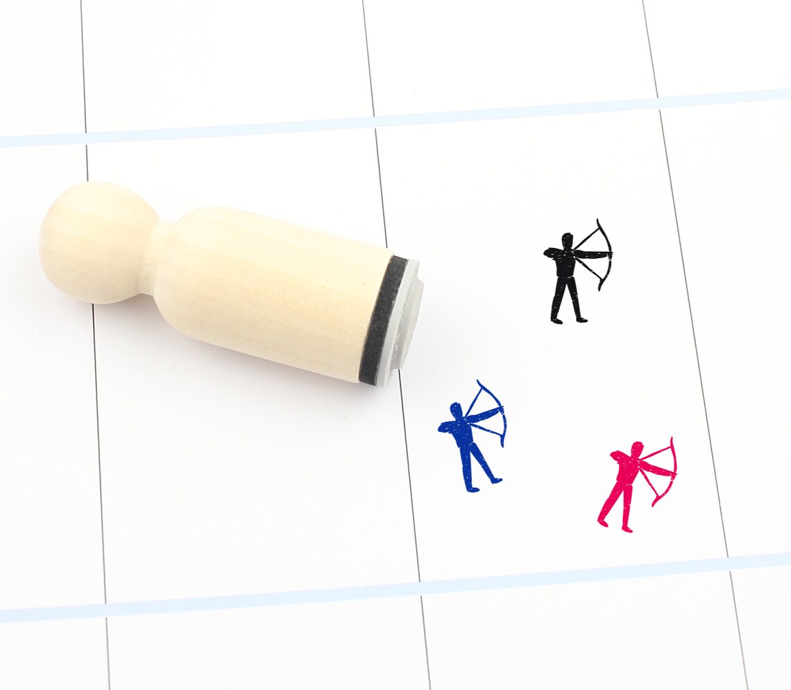 Archery Rubber Stamp Bow and Arrow Stamp Cute Archery Stamp Etsy