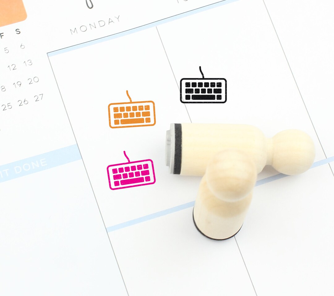 Keyboard Rubber Stamp Computer Stamp Cute Keyboard Stamp Etsy