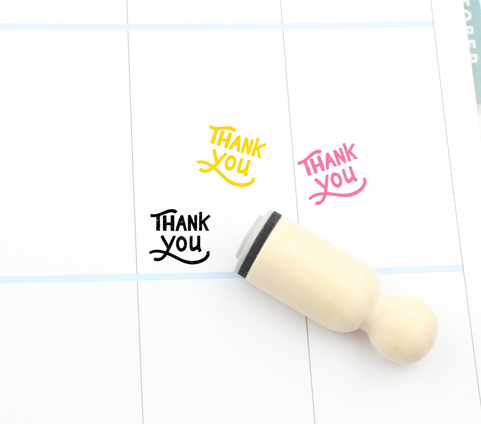 Thank You Rubber Stamp Thanks Saying Quote Mini Wood 16mm Etsy