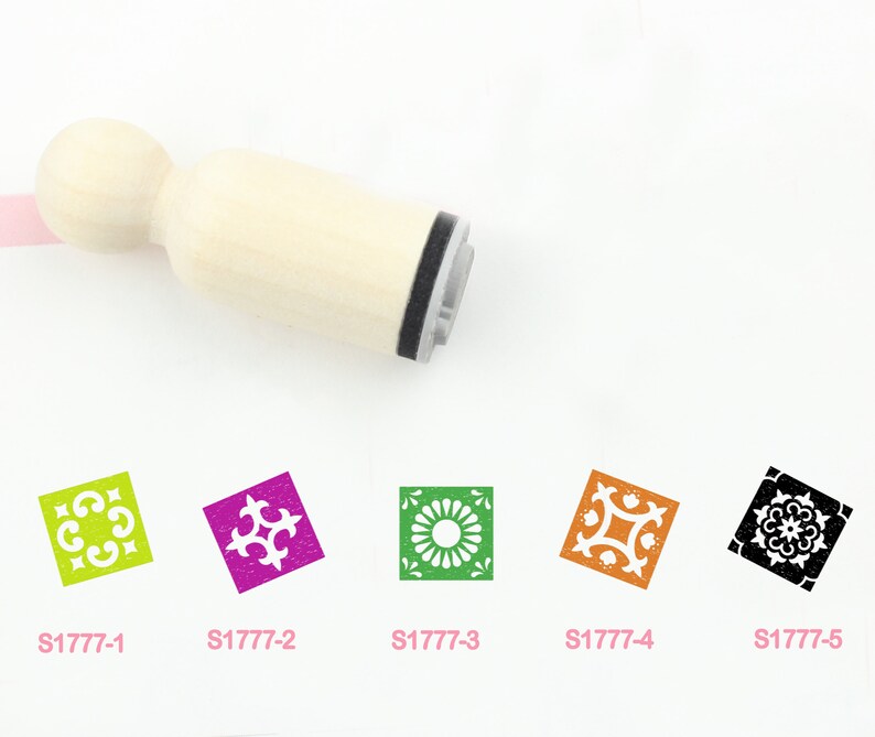 Texture Tile Rubber Stamp Fleur de Lis 16mm 20mm 25mm Mini Wood Stamps S1777