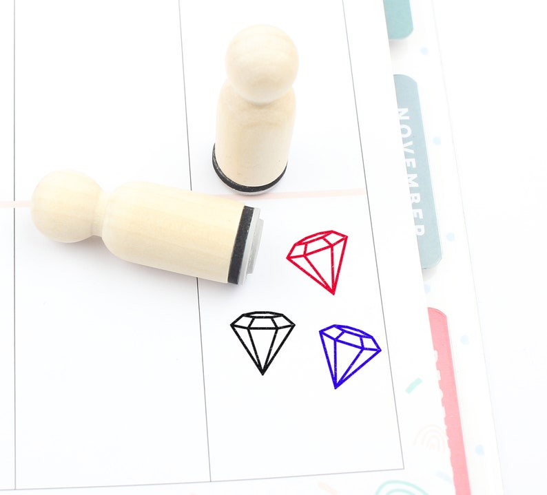 20mm Mini Stamps Diamond Rubber Stamp S1234 Planner Stamp Jewel Stamp Cute Diamond Stamp 16mm