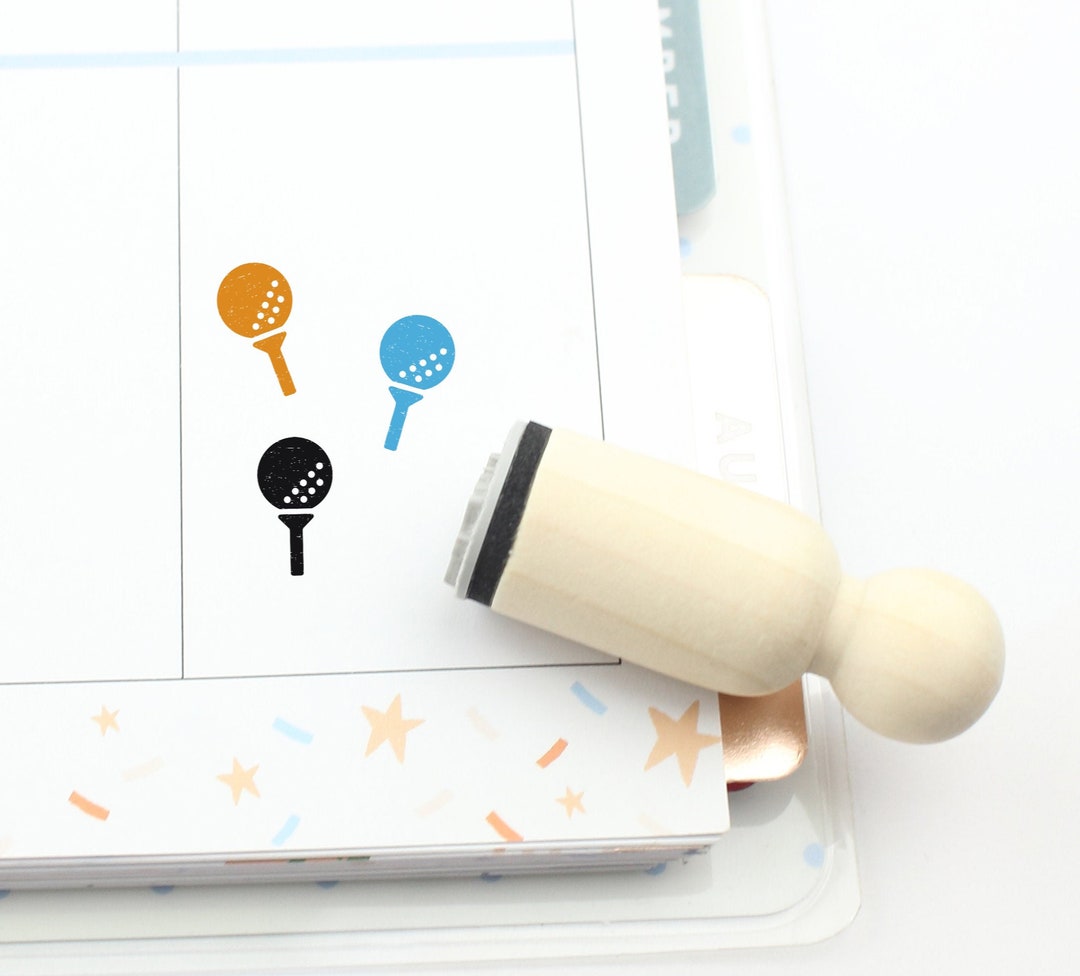 Golf Ball Rubber Stamp Golf Practice Stamp Cute Golf Stamp Etsy