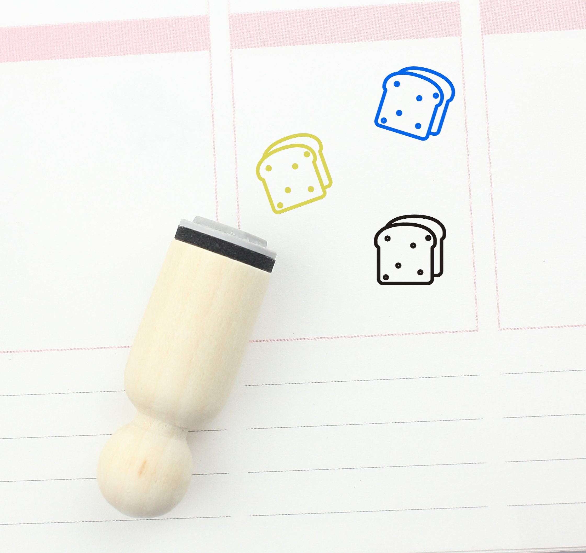 Toast Rubber Stamp Bread Stamp Cute Toast Stamp Planner Etsy UK