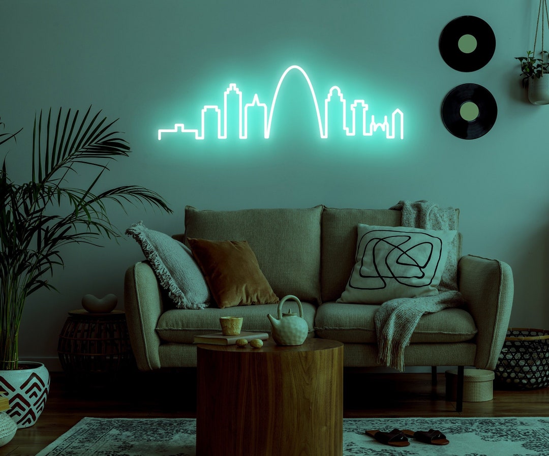 Custom City Skyline Neon Sign, City Landmark Sign, Home Wall Decor
