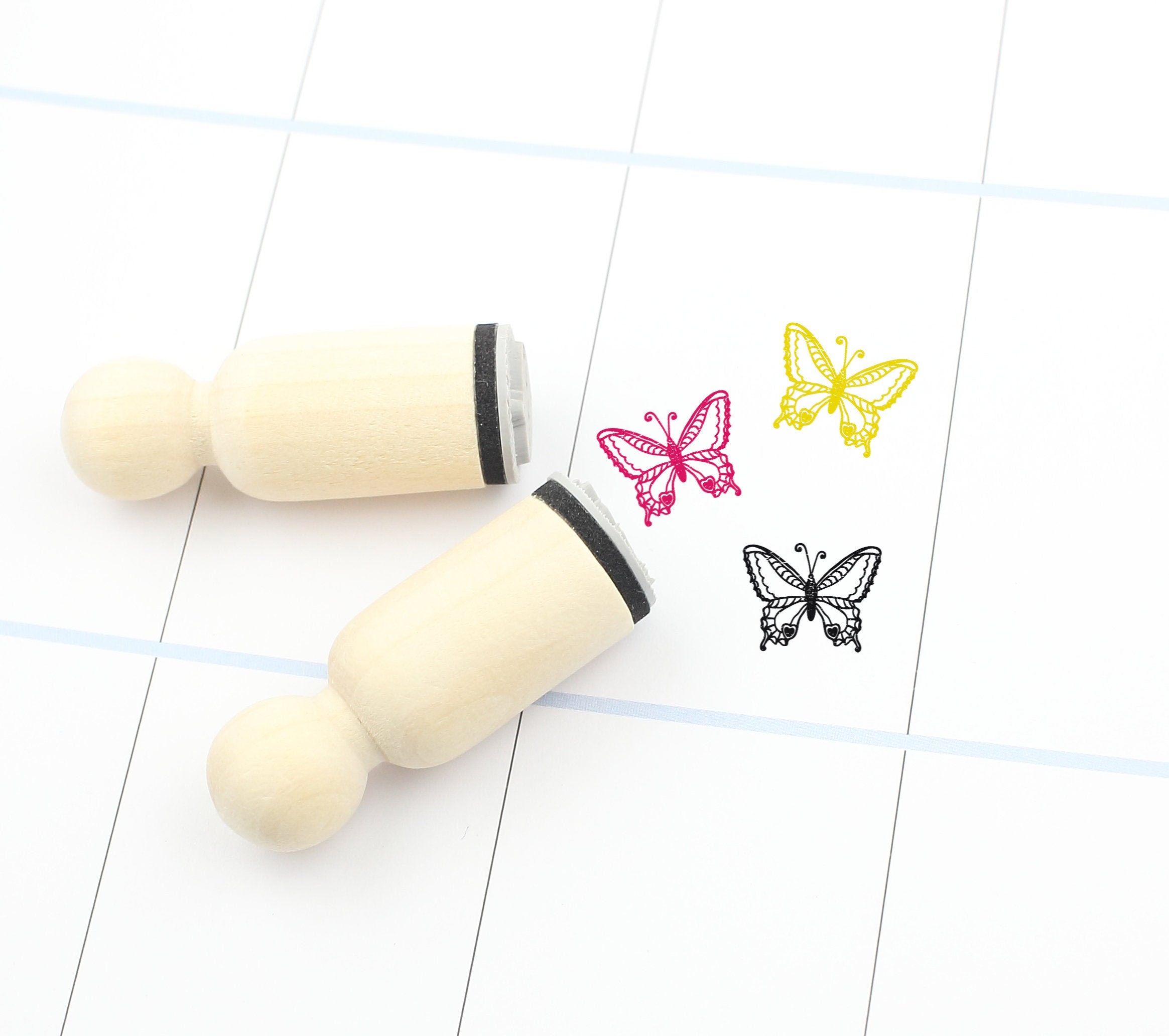 Butterfly Rubber Stamp Butterfly Stamp Cute butterfly Etsy