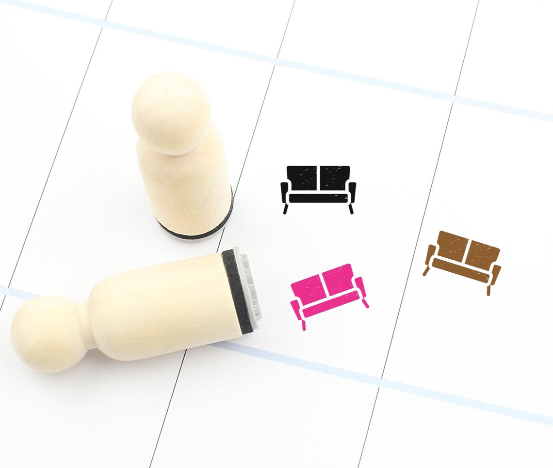 Sofa Rubber Stamp Furniture Stamp Cute Sofa Stamp Planner Etsy