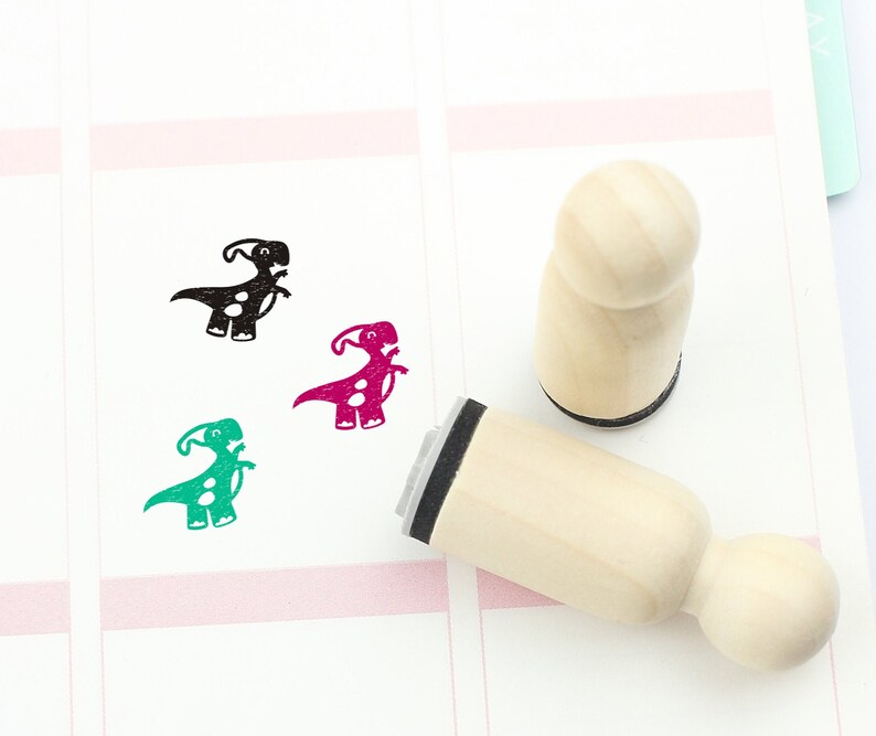 Dinosaur Rubber Stamp Dinosaur Birthday Stamp Cute Dinosaur Etsy