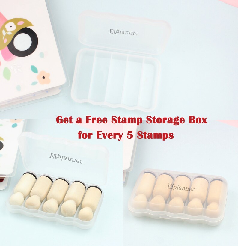 Clear Rubber Stamp Storage Box 5 Compartments Inside S100 Etsy
