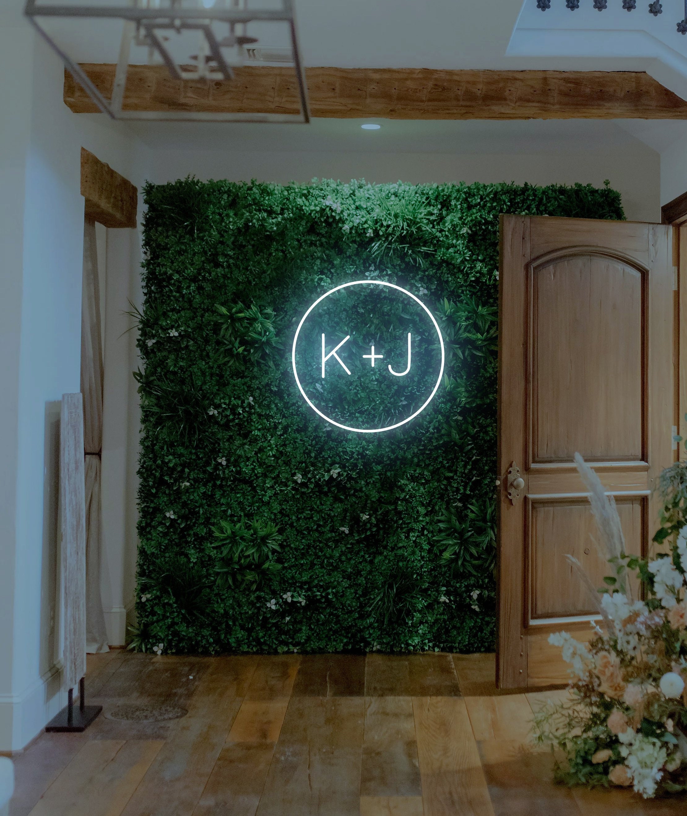Custom Initials Wedding Neon Sign, Initials With Round Circle Neon LED ...