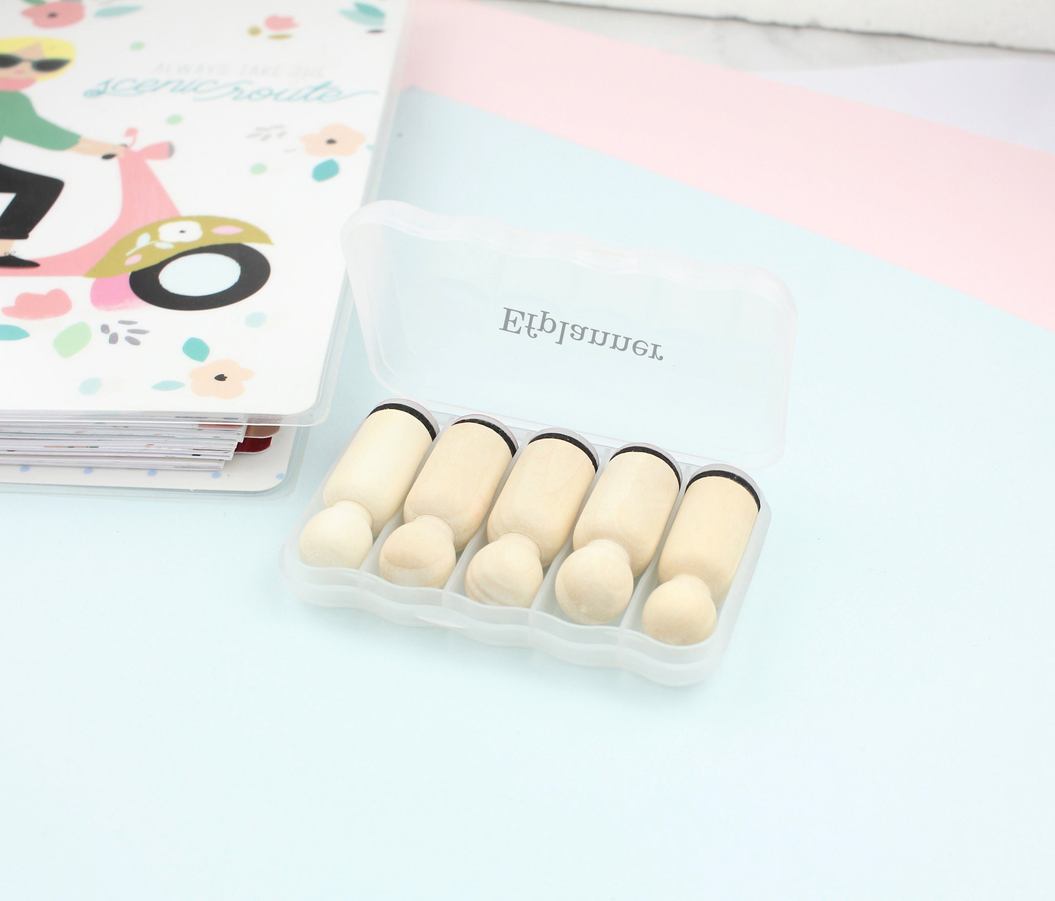 Clear Rubber Stamp Storage Box 5 Compartments Inside S100 Etsy