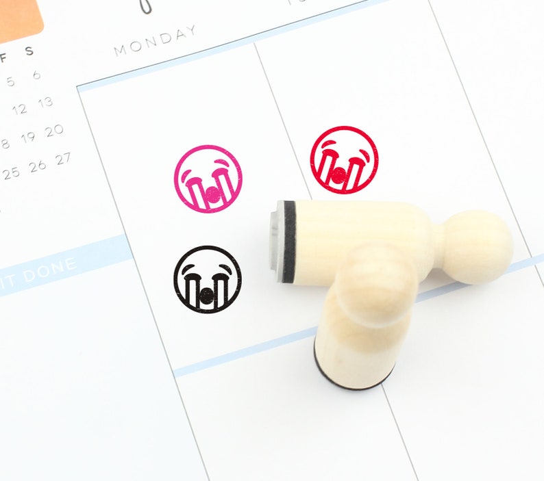 Planner Stamp 16mm Emoji Stamp Cry Faces Rubber Stamp Cute Cry Faces Stamp S1217 20mm Mini Stamps