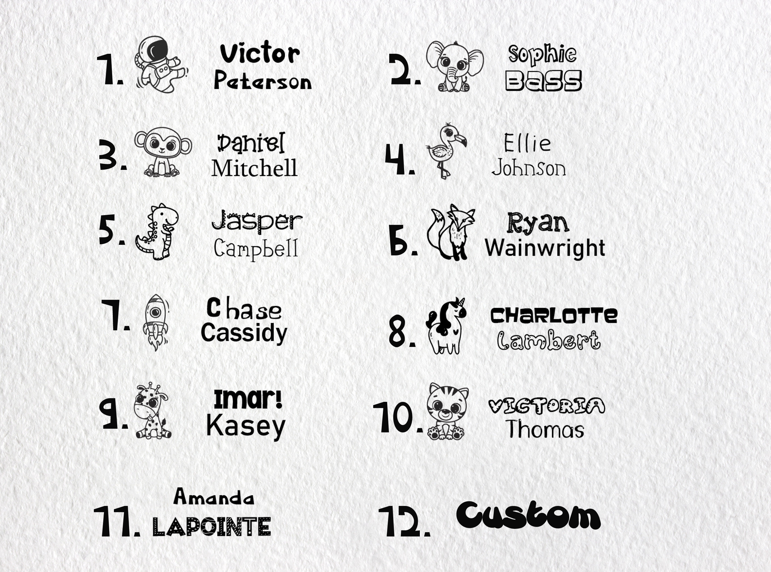 Custom Kids Clothing Stamp Personalized Kids Name Stamp Etsy