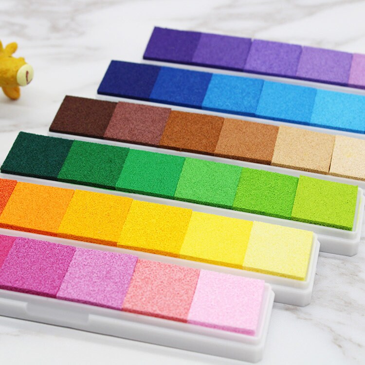 6 x COLOUR SET LARGE 15cm INK STAMP PADS FINGER FOOT HAND PALM PRINTING 1016-6 