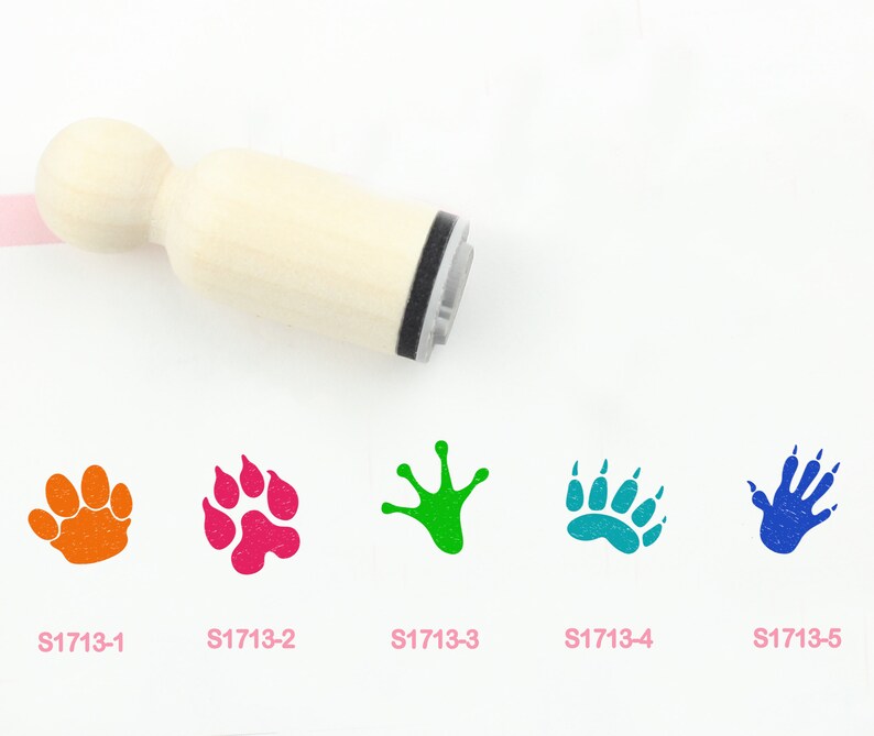 Footprint Rubber Stamp Animal Footprint Stamp 16mm 20mm Etsy