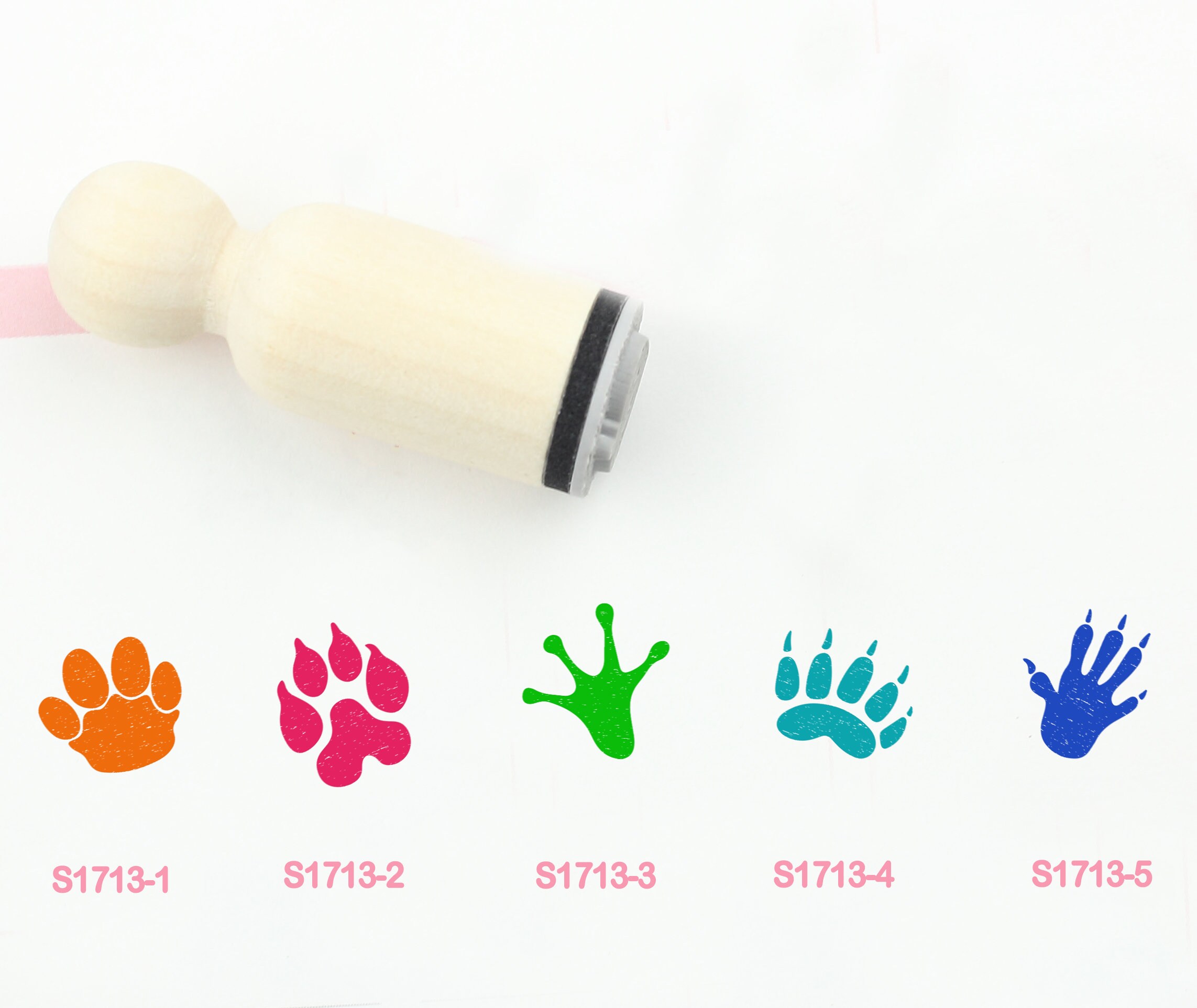 Footprint Rubber Stamp Animal Footprint Stamp 16mm 20mm Etsy