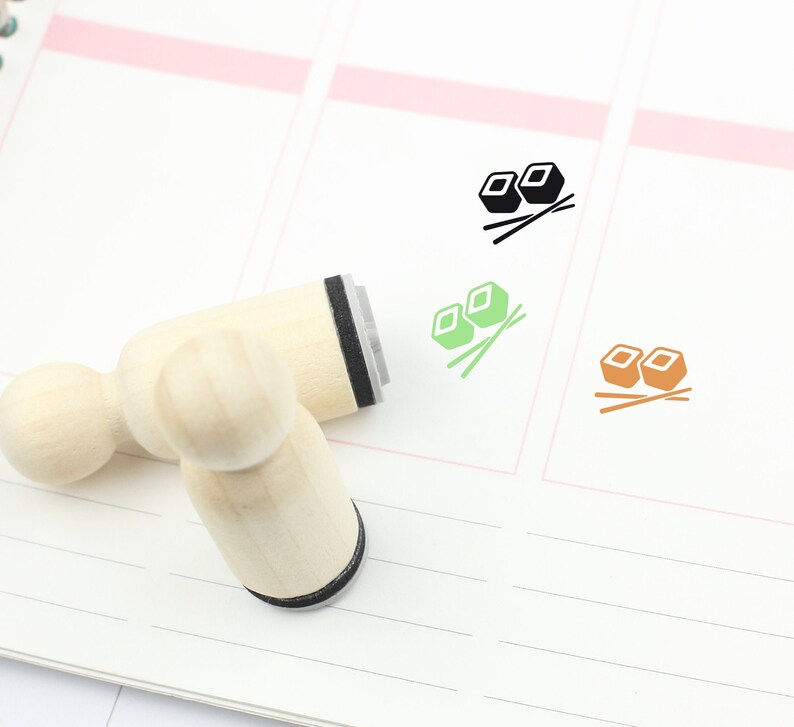 Cute Sushi Stamp S433 Planner Stamp 20mm Mini Stamps Japanese Food Stamp Sushi Rubber Stamp 16mm