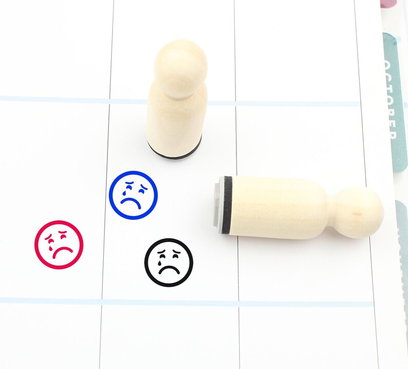 16mm S464 Cry Stamp Sad Rubber Stamp 20mm Mini Stamps Planner Stamp Cute Sad Stamp