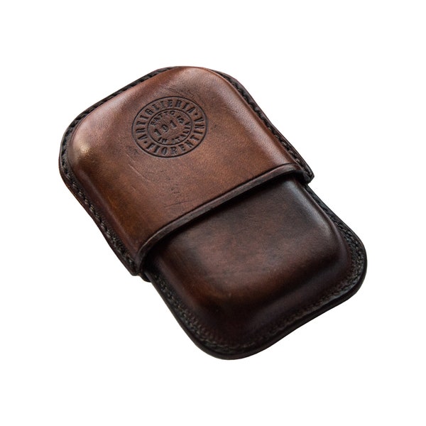 SIENA - Cigar Case Leather Vegetable-Tanned - Leather Cigar Holder for Tuscan-style Half-Cigars or Cigarillos - Made in Italy