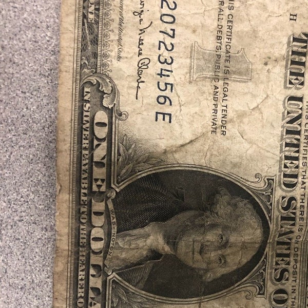 Silver Certificate Dollar Bill 1935 Series Etsy