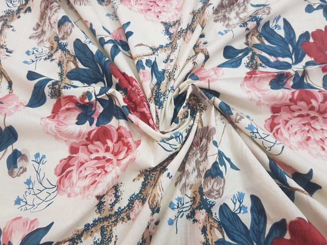 Beautiful Indian Floral Print Fabric Pure Cotton Fabric Jaipur Etsy