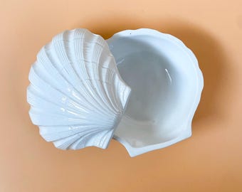 Conchiglia porta oggetti in keramiek - porta gioielli porta gioie Made in Italy vintage anni 80 - Bassano - Pubblicitario Rio Mare