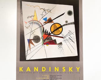Kandinsky - Locandina mostra originale vintage 1984 - poster affiche arte astrattismo - Design Museum Bauhaus-Archiv - Berlin