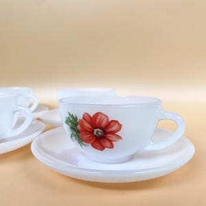 Arcopal France - set quattro tazzine e piattini da caffè vintage