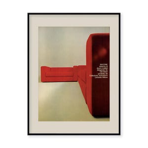 May include: A red modular sofa system called "Bacone" designed by Cini Boeri and produced by Collezione Techniform Limbiate Milano.